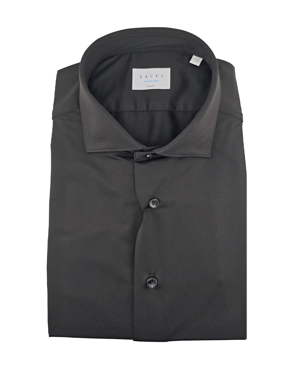 XACUS Camicia XACUS uomo ACT558ML11460 Nera collo francese punte aperte slim fit jersey ACT558ML11460 004 