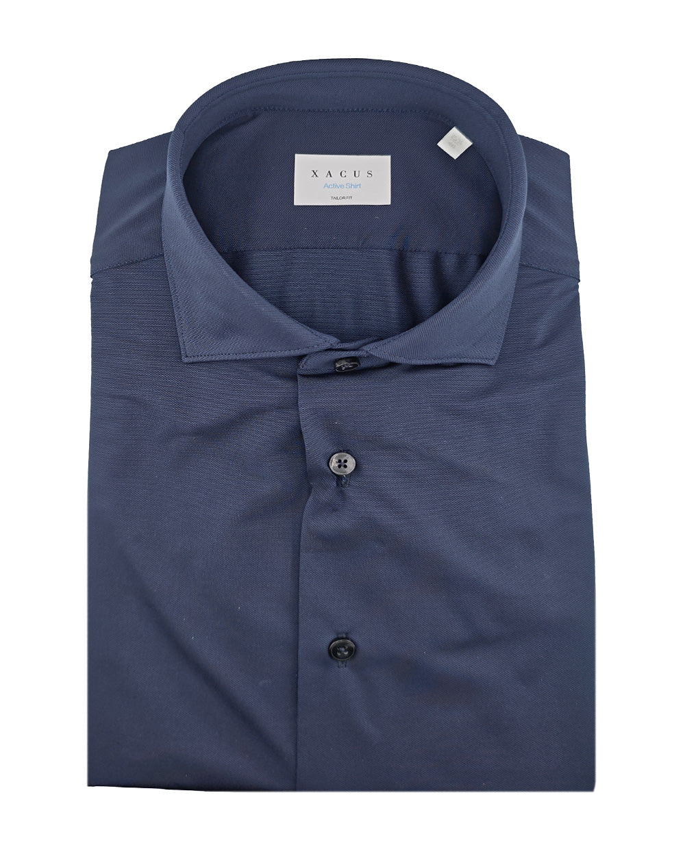 XACUS Camicia XACUS uomo ACT558ML11460 Blu collo francese slim fir jersey tinta unita ACT558ML11460 055 