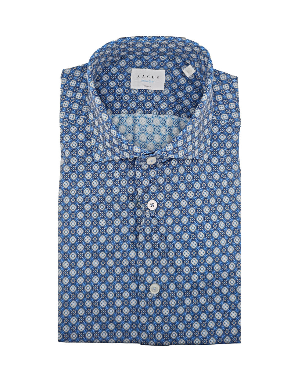XACUS Camicia XACUS uomo ACT558ML21635 Fantasia micro pattern geometrico all over collo semi francese ACT558ML21635 003 