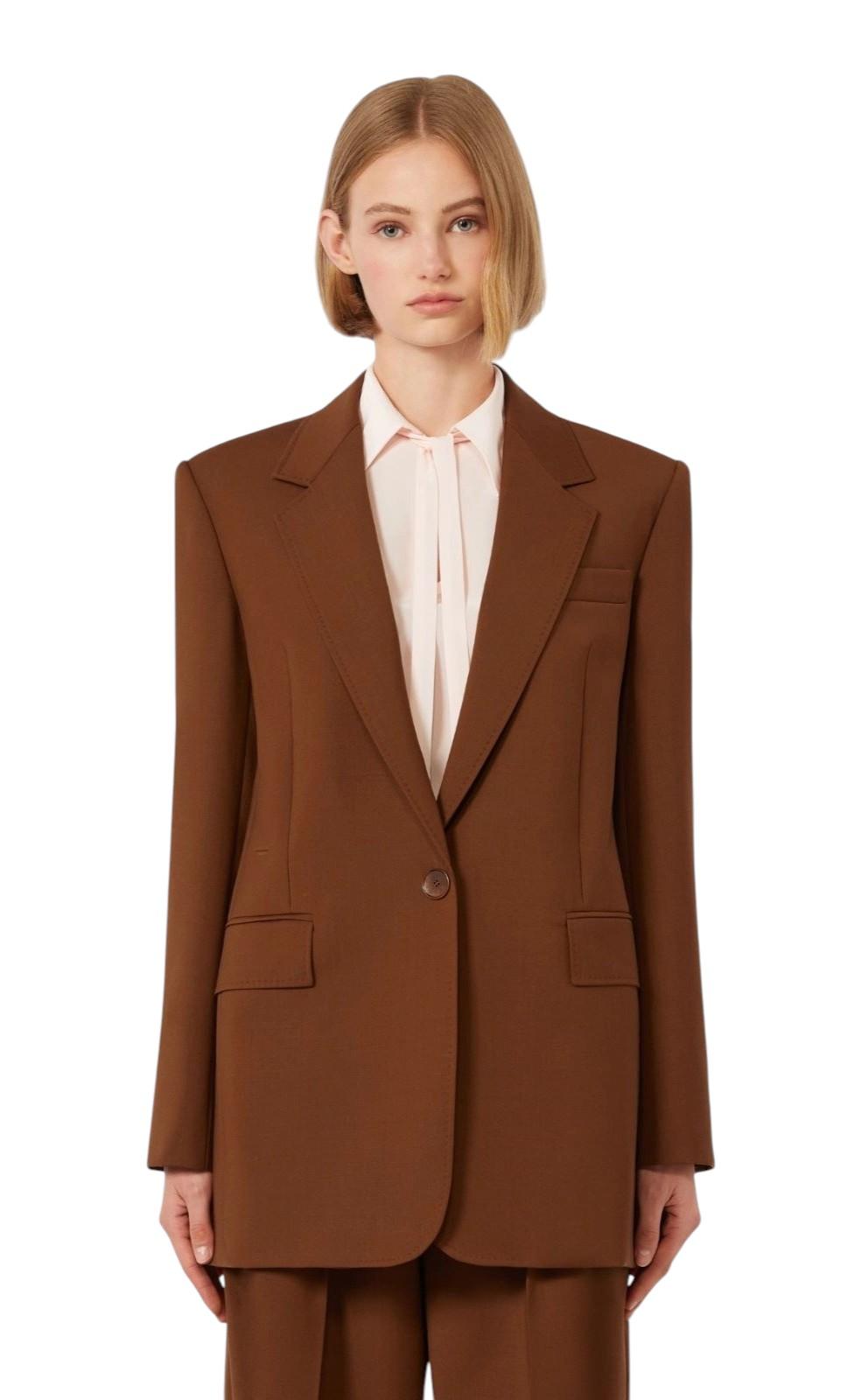 STUDIO Blazer Studio donna 2616041051600 003 Balco monopetto in lana stretch Cioccolato<BR/> 2616041051600 003 