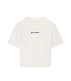 T-shirt Palm Angels donna  PWAA077S26JER001 bianca  logo classico