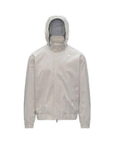 K-WAY men's K71519W AURENE STRETCH 2L Beige jacket waterproof high collar hood two pockets