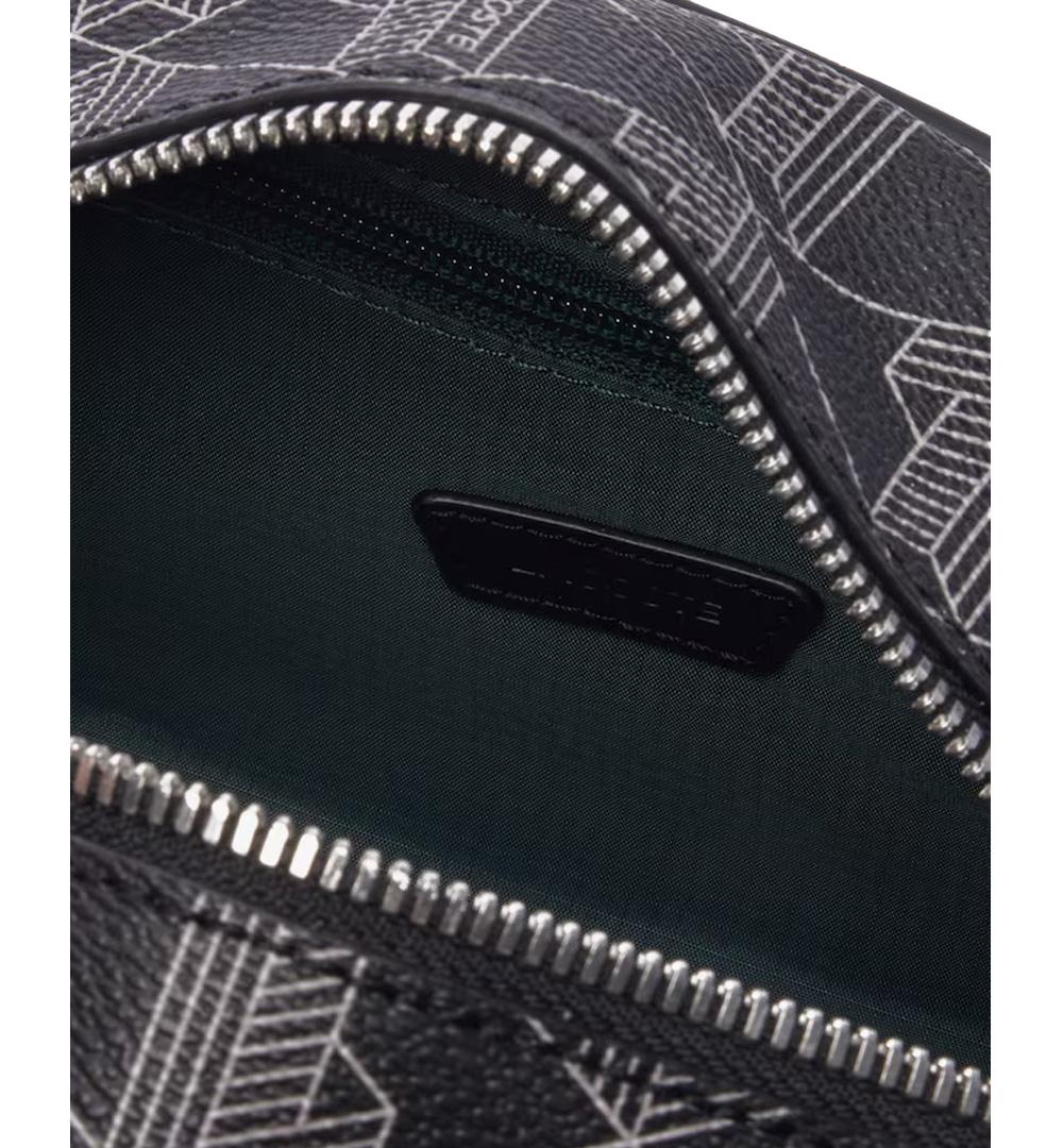 LACOSTE Pochette Lacoste uomo The Blend NH4582LX Nera canvas txture martellata monogramma zip <BR/> NH4582LX H45 