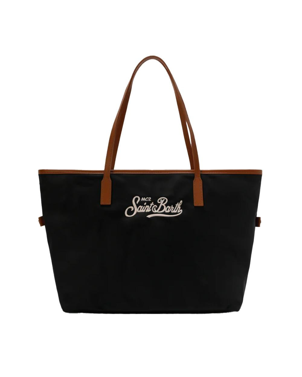 MC2 SAINT BARTH Borsa MC2 SAINT BARTH donna City CB000200288L Nera large ricamato chiusura superiore zip tasca interna CB000200288L 0018 