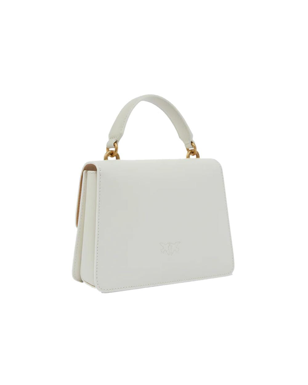PINKO Borsa PINKO donna LOVE BAG ONE TOP HANDLE LIGHT SIMPLY 100071A0F1 Bianca pelle oro tracolla manico 100071A0F1 Z14Q 
