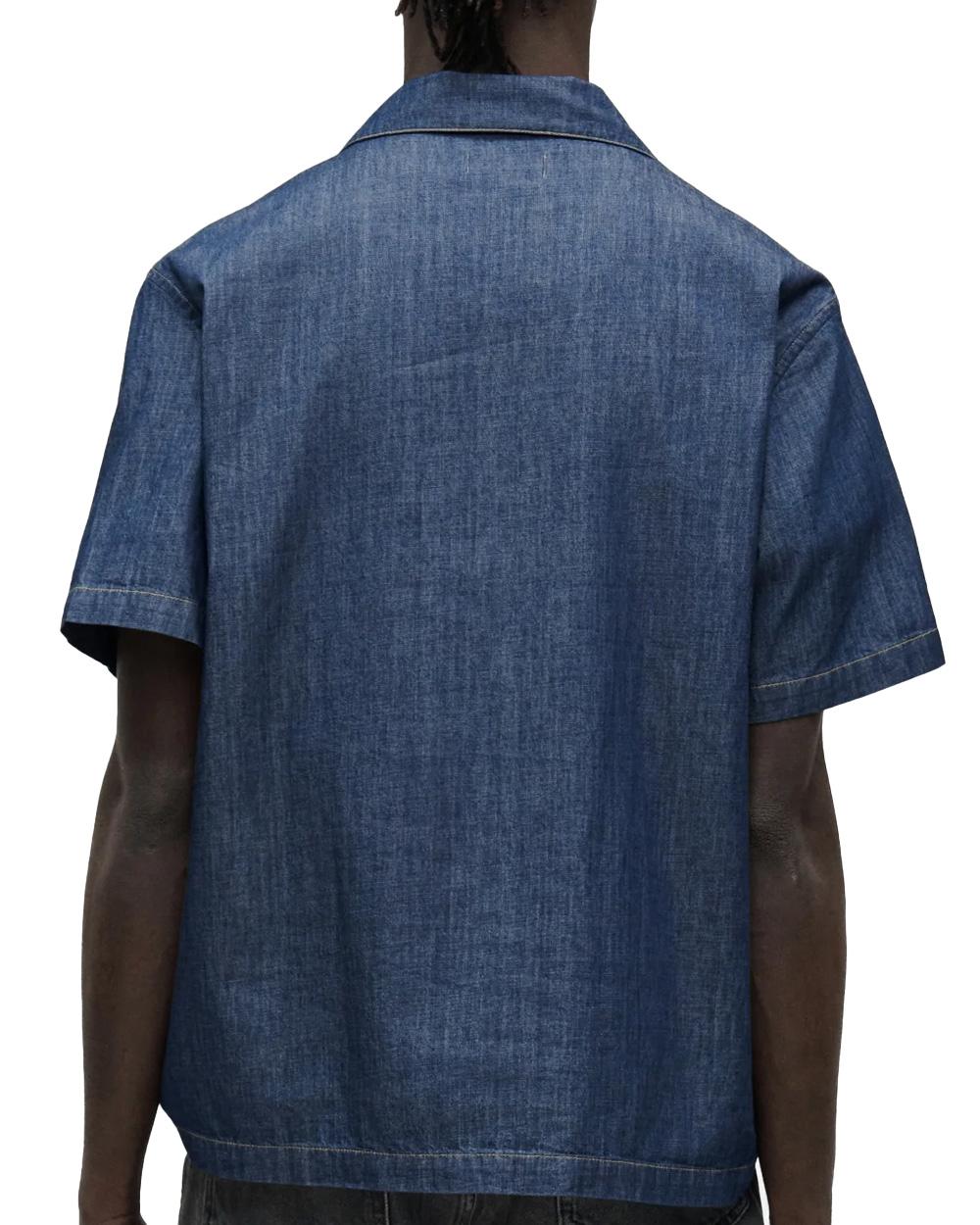 LACOSTE Camicia LACOSTE uomo CH1869 Denim cotone relaxed fit collo aperto tasca bottoni CH1869 MK9 