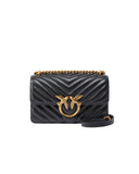Borsa PINKO donna LOVE ONE MINI DC 100074A0GK Nera nappa trapuntata tracolla oro