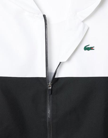 LACOSTE Giacca Lacoste uomo BH4776 Nera blu azzurro bianco taffetà a rombi tasche coccodrillo<BR/> BH4776 7LI 