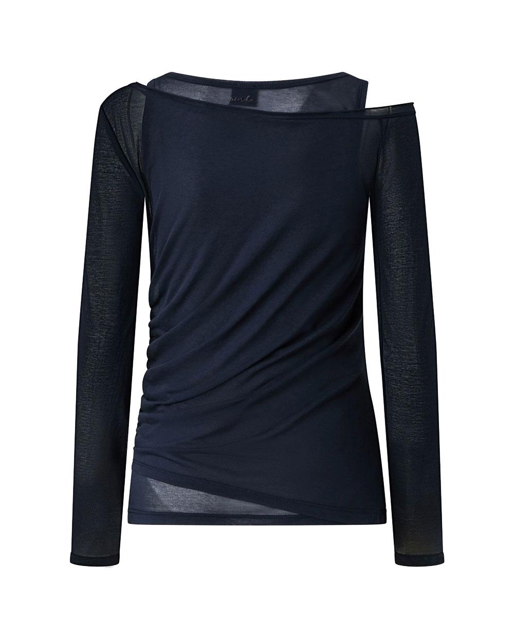 PINKO T-shirt Pinko donna 106456A2CL Justine blu semitrasparente 106456A2CL G56 