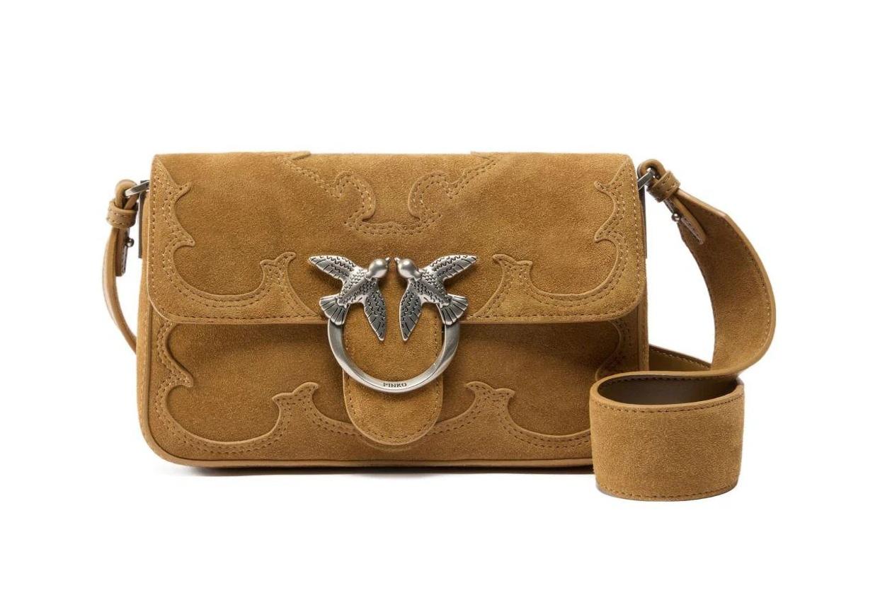 PINKO Borsa Pinko donna 106244A0F6L 22O Mini Love Bag One Slouchy in suede Beige<BR/> 106244A0F6 L22O 