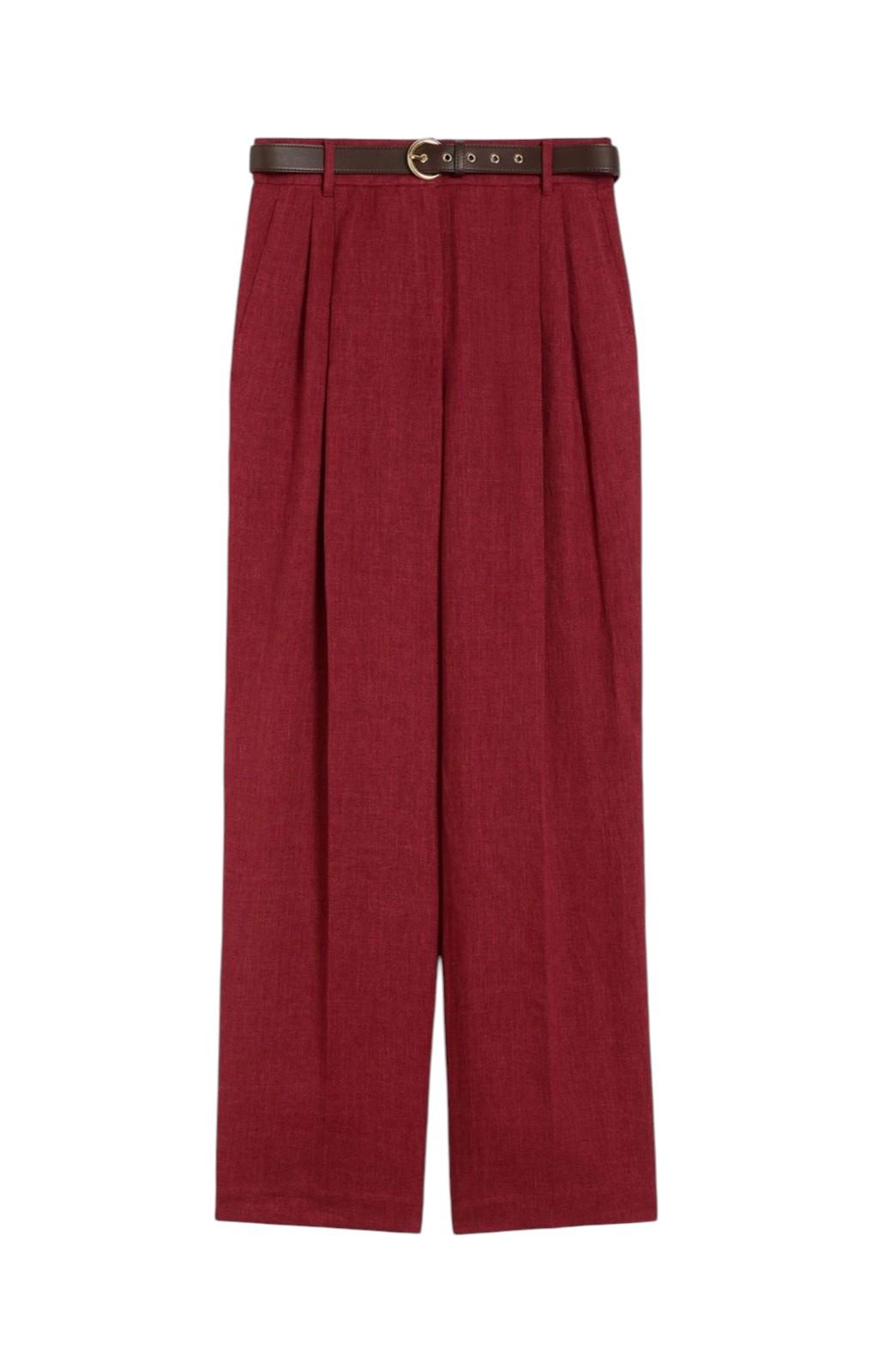 STUDIO Pantalone Studio donna 2616131032600 035 Sumero in batavia di lino Mattone rosso<BR/> 2616131032600 035 