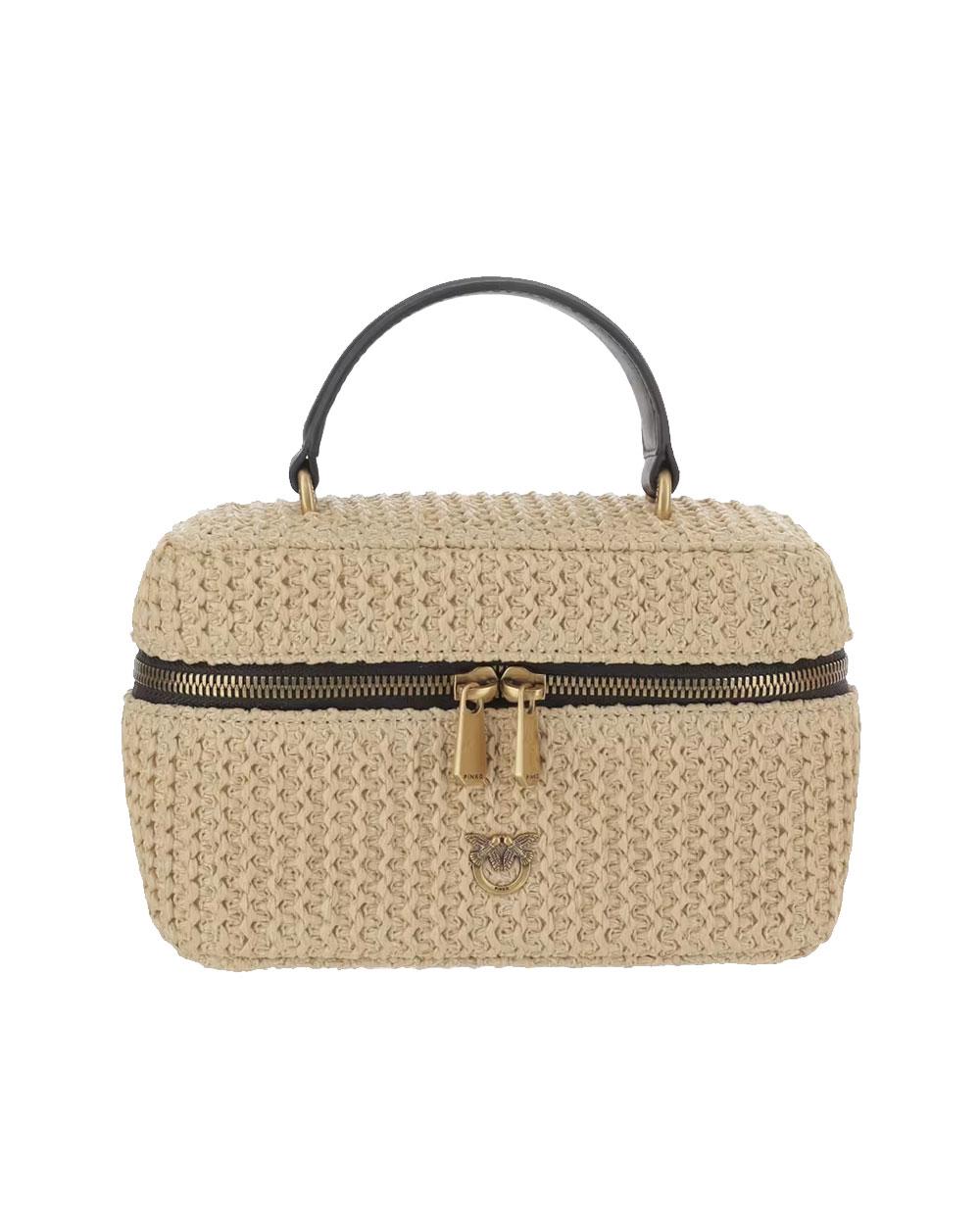 PINKO Beauty case Pinko donna 106382A0GK Vanity soft mini rafia tracolla 106382A391 C24Q 