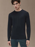 Maglia RRD uomo MAXELL ROUND KNIT W24158 Blu girocollo colletto polsi fondo