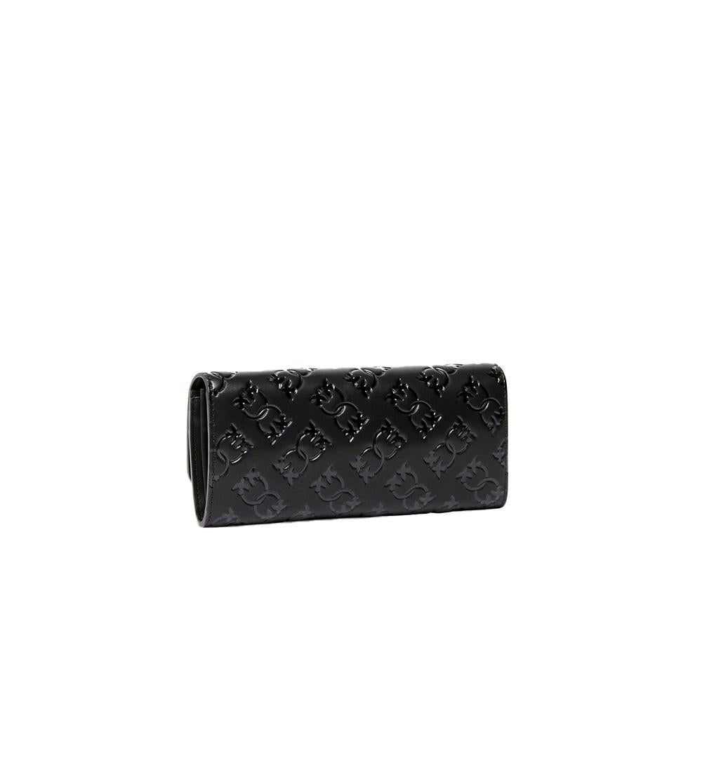 PINKO Portafoglio Pinko donna Love Tiny Birds Wallet 103765 A1YB Nero pelle tracolla imprimè 103765 A1YB Z99Q 