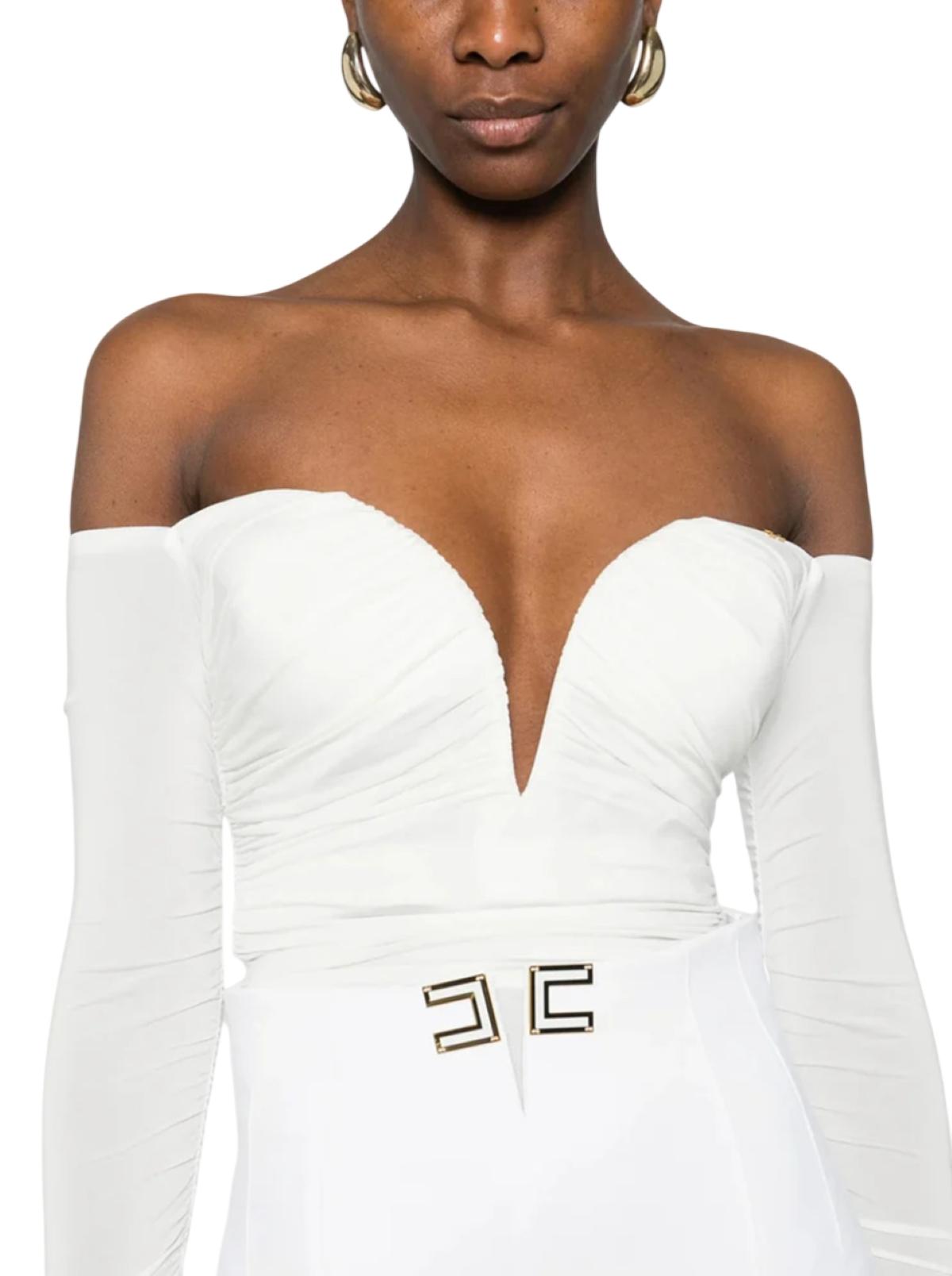 ELISABETTA FRANCHI Body Elisabetta Franchi donna BO01561E2360 The Club Avorio<BR/> BO01561E2 360 