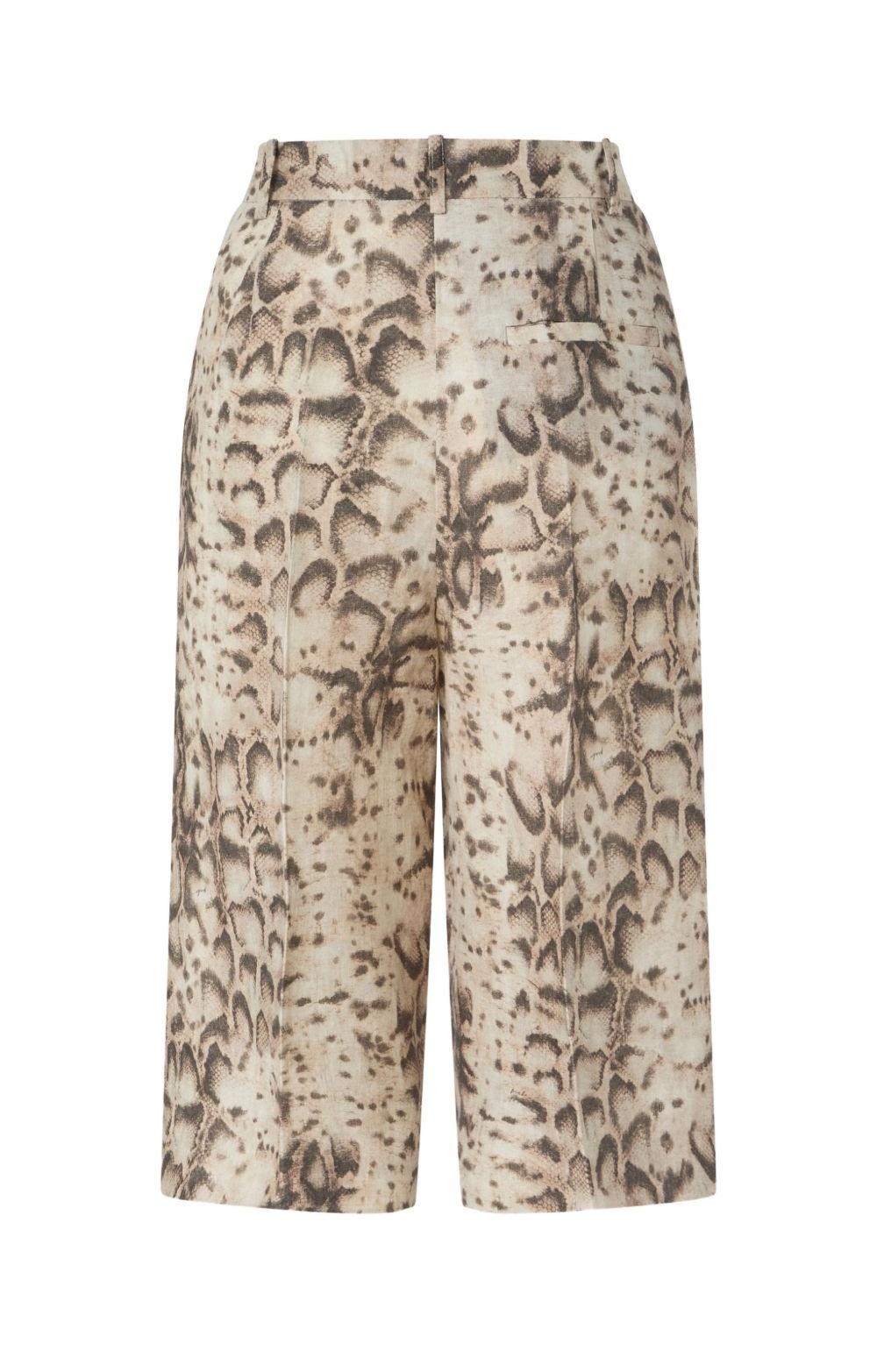 PINKO Bermuda Pinko donna 106870A3BL CZ9 Cattolica con stampa animalier Beige Nero <BR/> 106870A3BL CZ9 