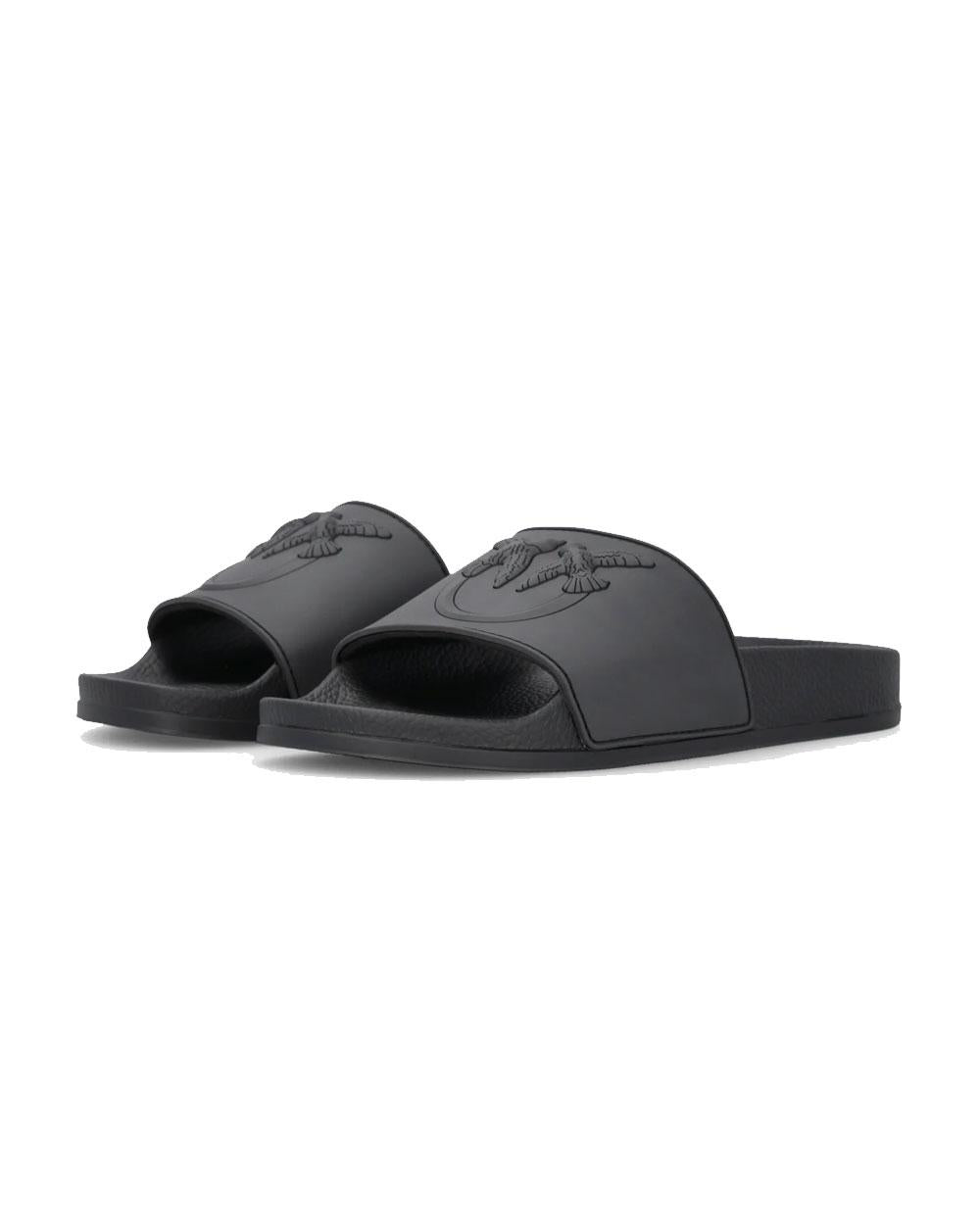 PINKO Ciabatta Pinko donna SS0093E027 Dilly nera gomma maxi logo love birds<BR/> SS0093E027 Z99 