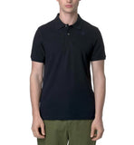 Polo K-Way Amèdèe Piquè uomo K5127BW Blu tinta unita logo elasticizzato collo orlo costine aderente