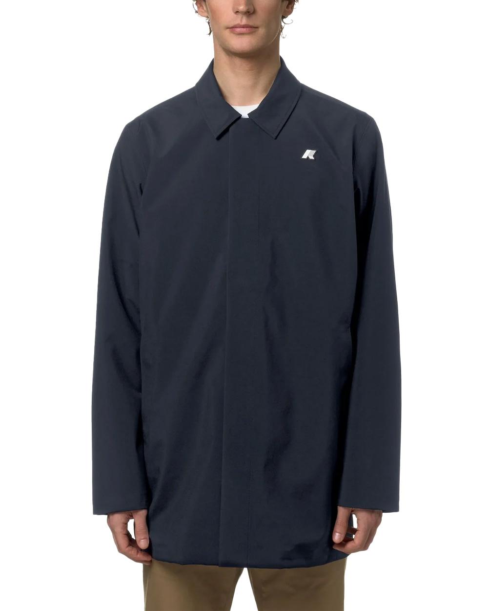 K-WAY Giubbino K-WAY uomo K3131BW BENNY BONDED JERSEY Blu poliestere zip patta fitting slim logo K3131BW K89 
