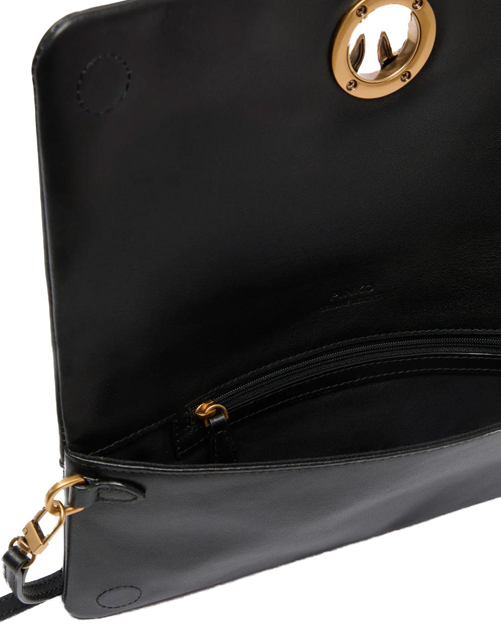 PINKO Borsa PINKO donna CLICK SOFT HORIZONTAL CLASSIC 106022A0QO Nera pelle pochette rettangolare 106022A0QO Z99Q 