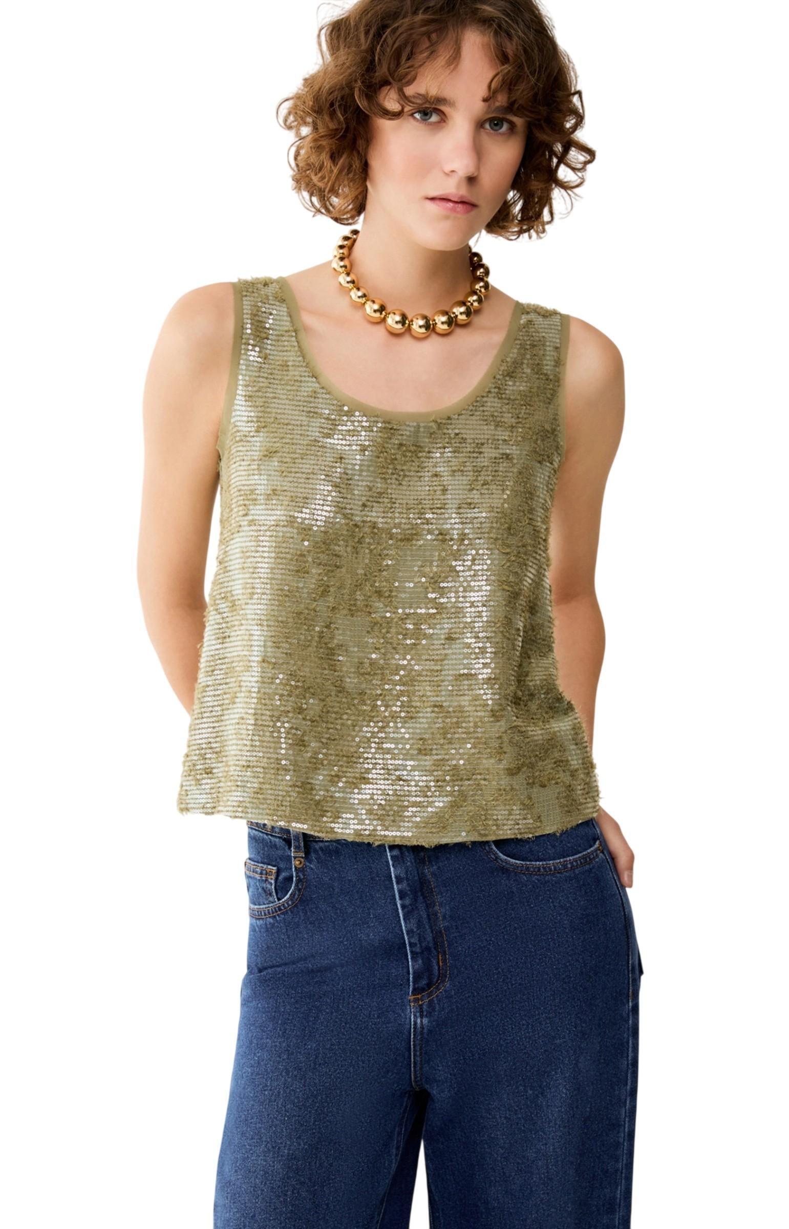 PENNYBLACK Top Pennyblack donna 2611161142200 002 Fibbia con paillettes Verde<BR/> 2611161142200 002 