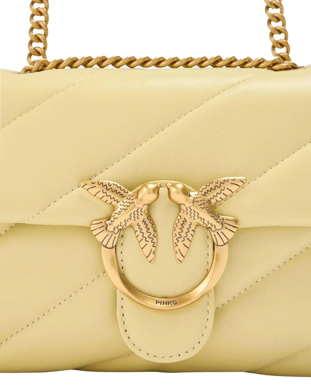 PINKO Borsa PINKO donna MINI LOVE BAG PUFF 100039A0F2 Gialla nappa pelle oro trapuntatura tracolla 100039A0F2 C39Q 