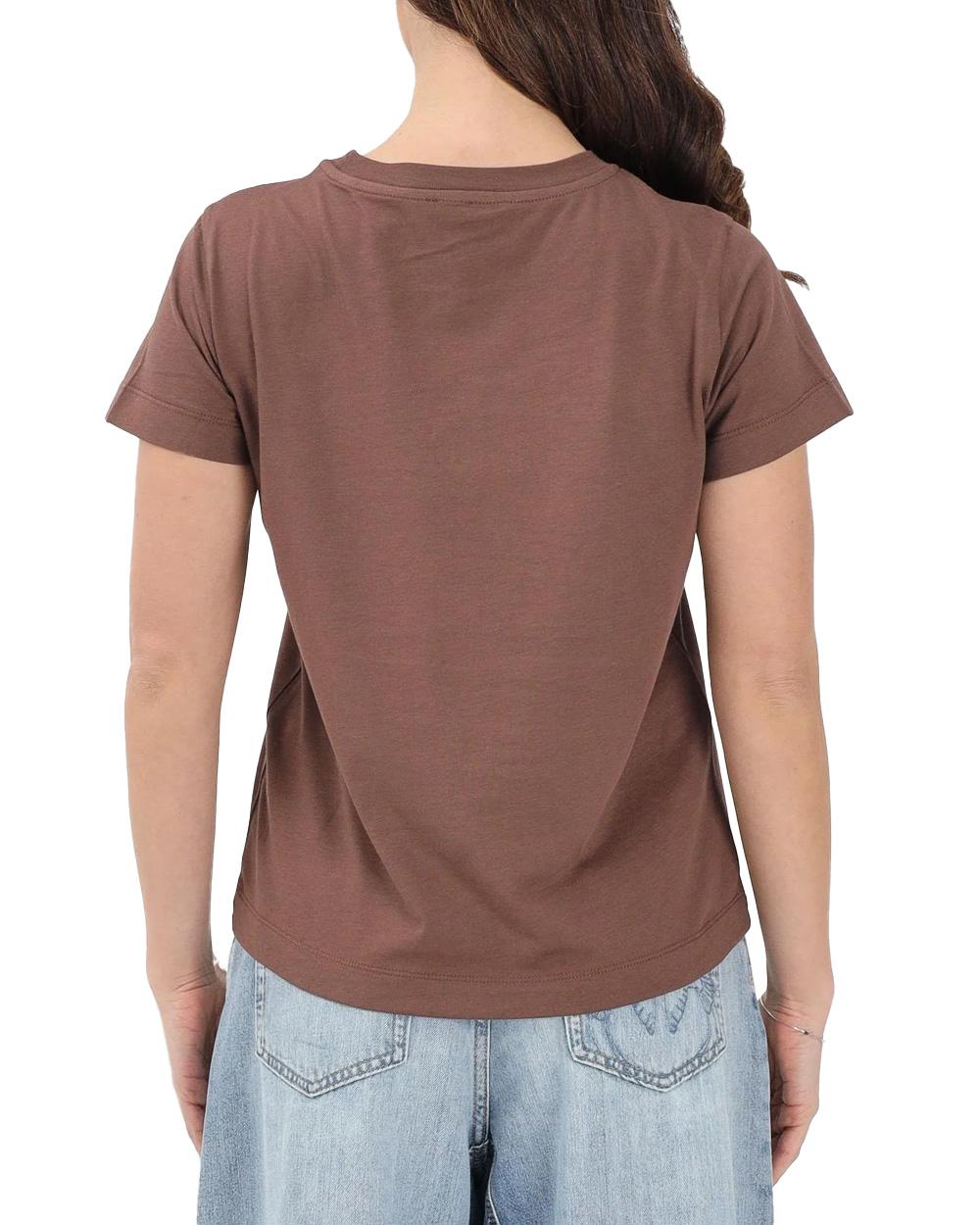 PINKO T-shirt PINKO donna 100373A34F Marrone girocollo manica corta cotone<BR/> 100373A34F L78 