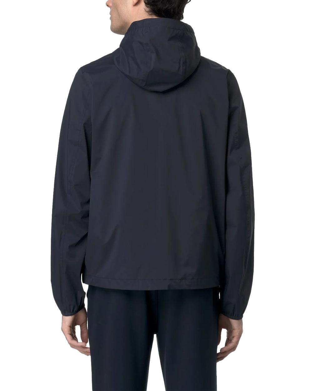 K-WAY Giubbino K-WAY uomo K3123UW JACK STRETCH NYLON JERSEY Blu impermeabile antivento cappuccio zip K3123UW K89 