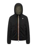 Giubbino K-WAY donna K8134TW JAKE REVERSIBLE INTERLOCK Nero Verde reversibile cappuccio zip tasca slim