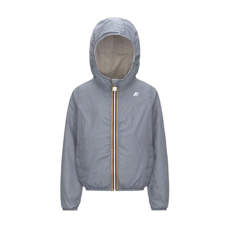 K-WAY Giubbino K-way bambino K61314W B10 JAKE PLUS 2 REVERSIBLE grigio<BR/>cappuccio K61314W B1O 
