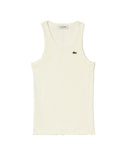 Top LACOSTE women's TF5388 White cotton fitted slim fit