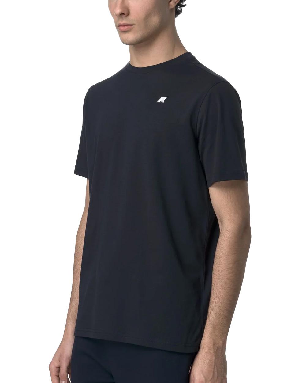 K-WAY T-shirt K-WAY uomo K7125UW ODOM JERSEY SLIM Blu logo silicone maniche corte cotone K7125UW K89 