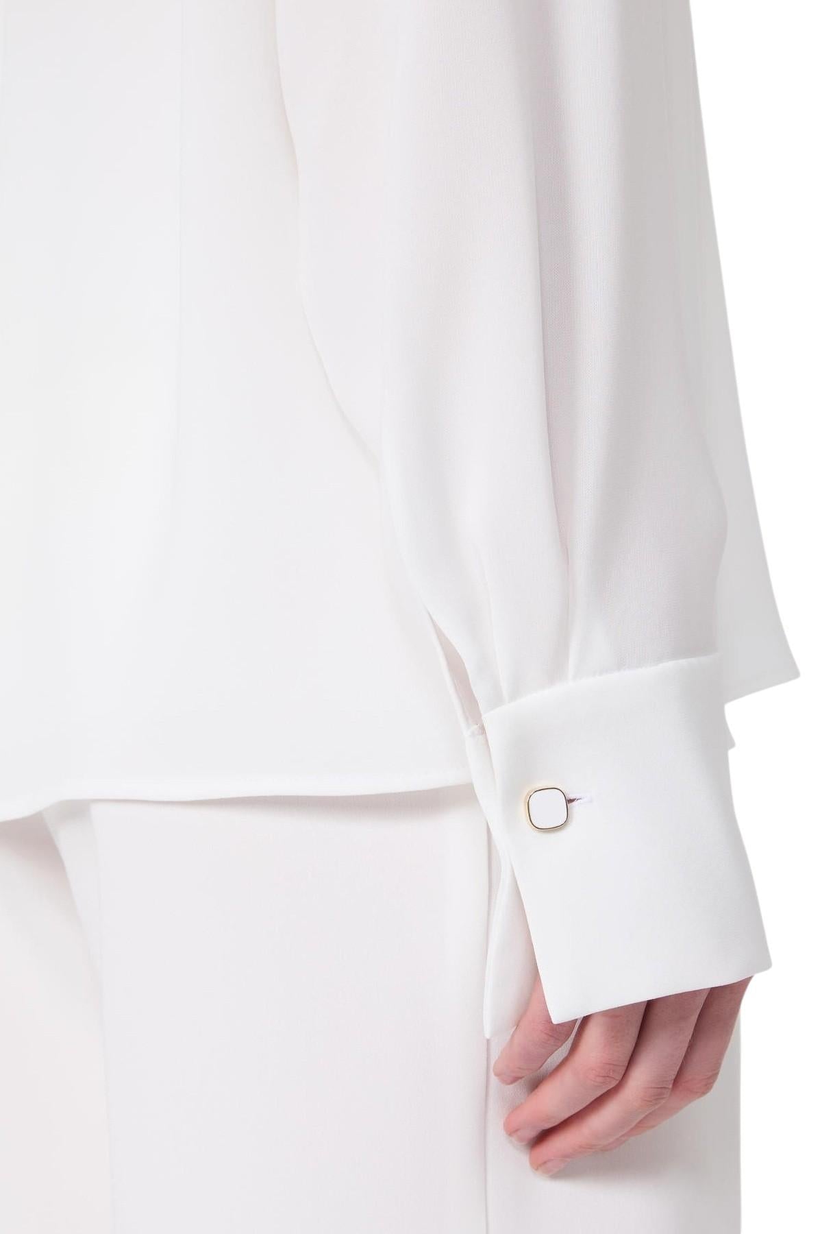 STUDIO Blusa Studio donna 2616191025600 007 Kaki in cady leggero Bianco<BR/> 2616191025600 007 