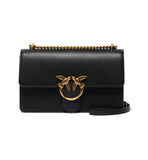 Borsa Pinko Classic Love bag one simply nera oro logo birds