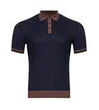 Men's Gran Sasso Polo 5711320625 598 Fresh Cotton Braided Knit Blue
