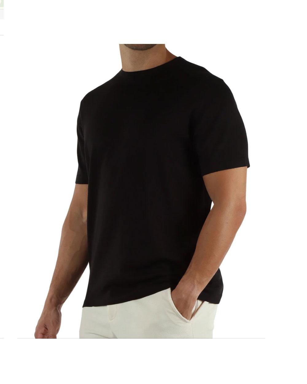 DANIELE ALESSANDRINI T-shirt Daniele Alessandrini uomo DUMC0001YSE0001 nera seta e cotone<BR/> DUMC0001YSE0001 9000 