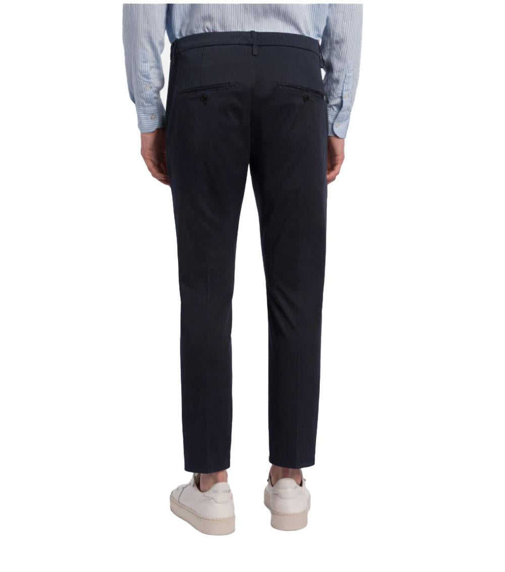 DONDUP Pantalone Dondup uomo Alfredo UP518GS0096U blu slim in gabardina compact<BR/><BR/> UP518GS0096U 890 