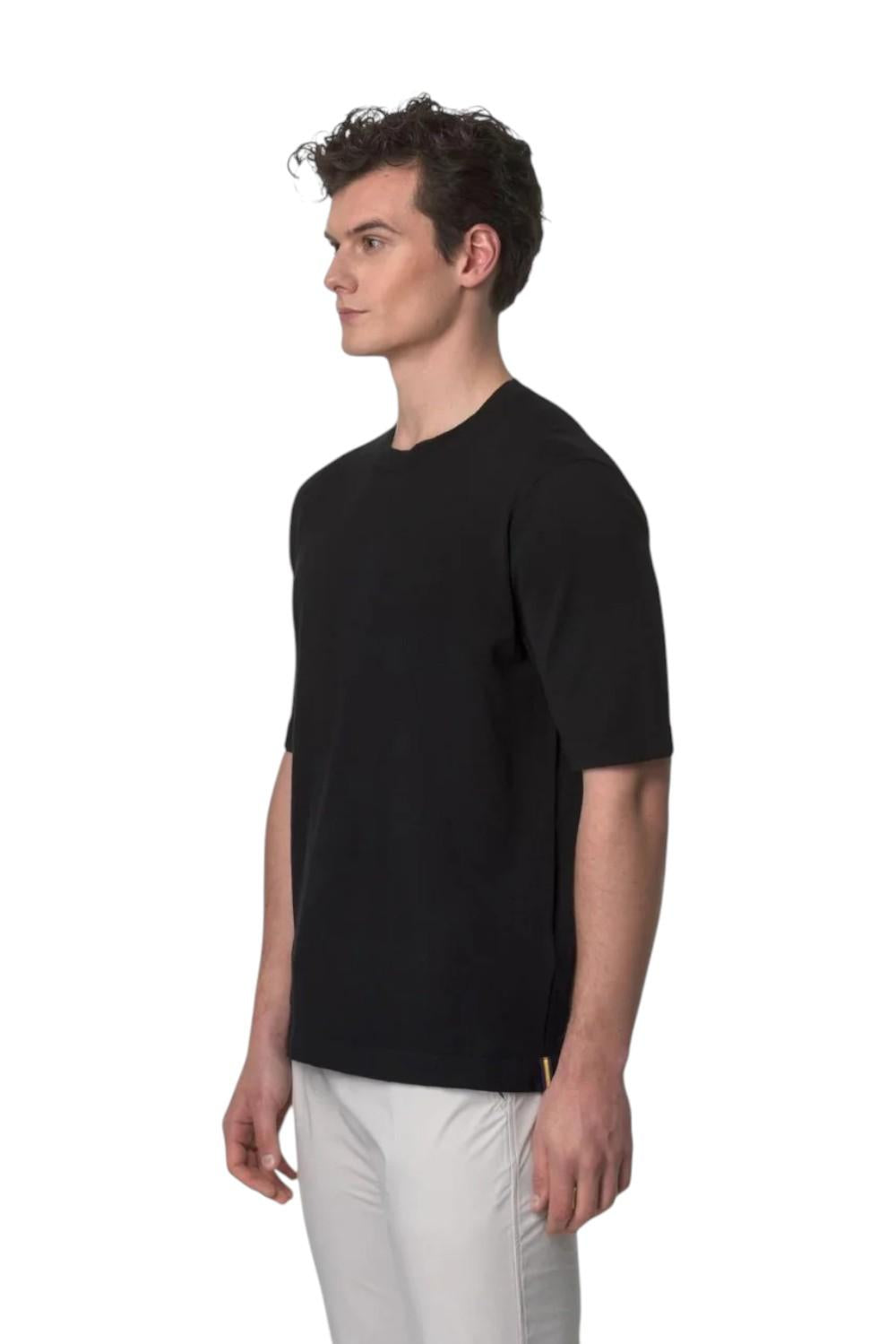 K-WAY T-shirt K-WAY uomo K4126SW USY Combe in cotone rasato anti-pilling Nero K4126SW USY 