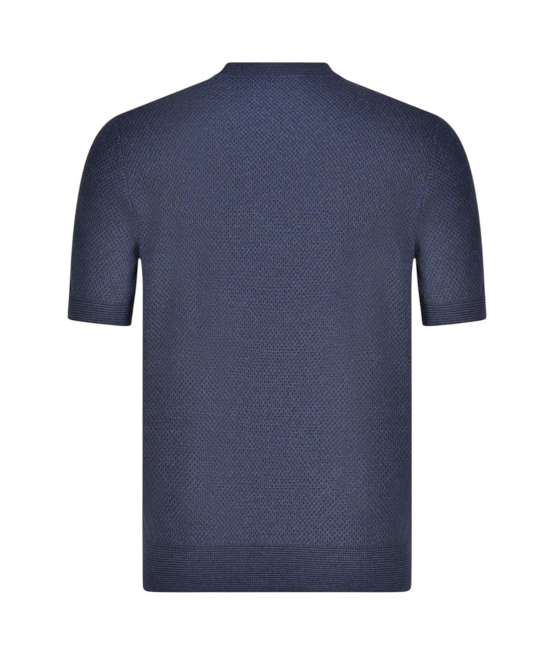 GRAN SASSO T-shirt Gran Sasso uomo 5713620651 598 Fresh Cotton punto nido d'ape bicolore Blu<BR/> 5713620651 598 