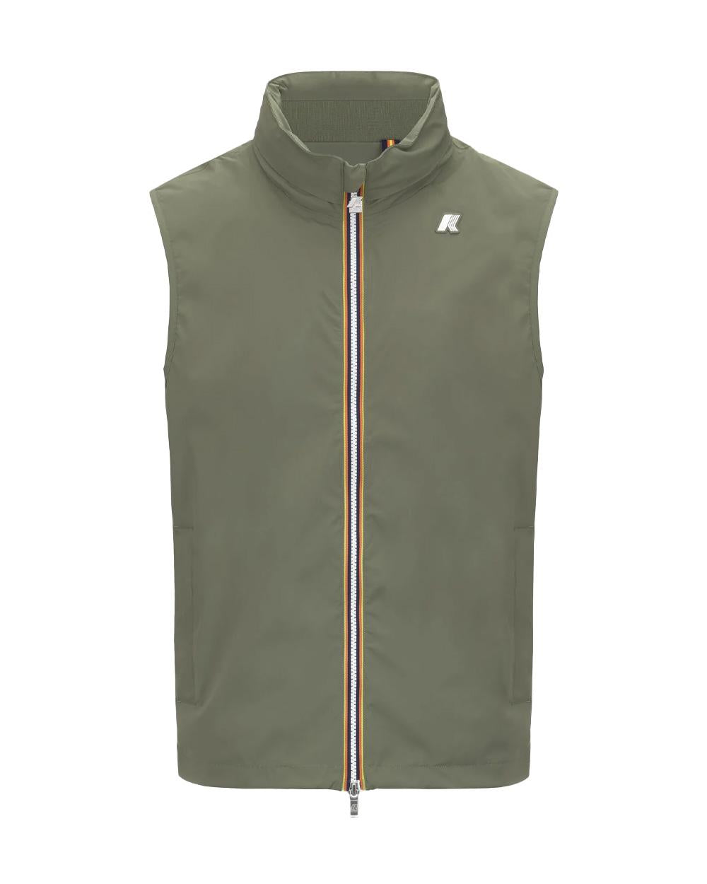 K-WAY Smanicato K-WAY uomo K3123TW VALEN STRETCH NYLON JERSEY Verde antivento impermeabile collo a costine K3123TW V15 