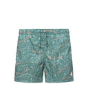 K-WAY men's K2158GW HAZEL GRAPHIC BEACH swimsuit Green mesh inner brief pockets drawstring