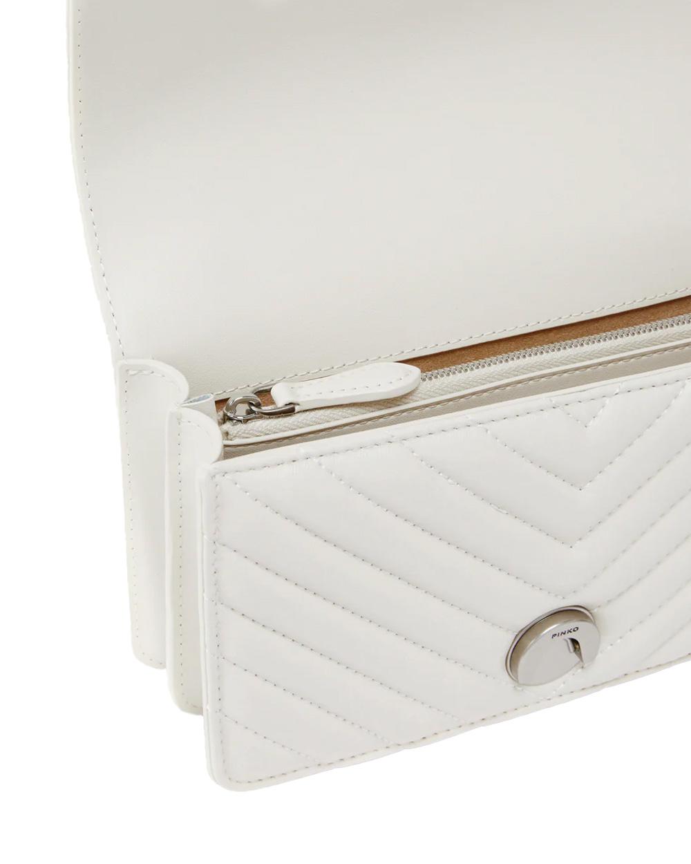 PINKO Borsa PINKO donna LOVE ONE MINI DC 100074A0GK Bianca nappa trapuntata fibbia tracolla 100074A0GK Z14O 