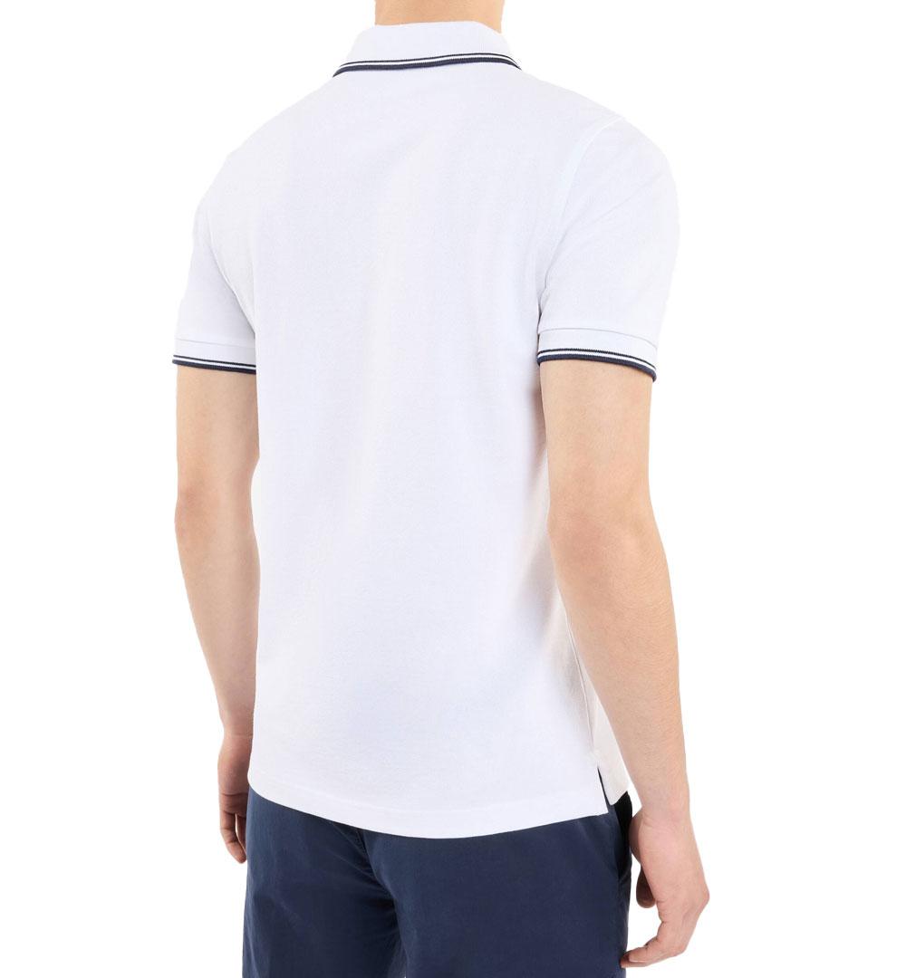 FAY Polo Fay uomo  NPMB250140STDWB bianca in cotone stretch bordini NPMB250140STDWB 001 