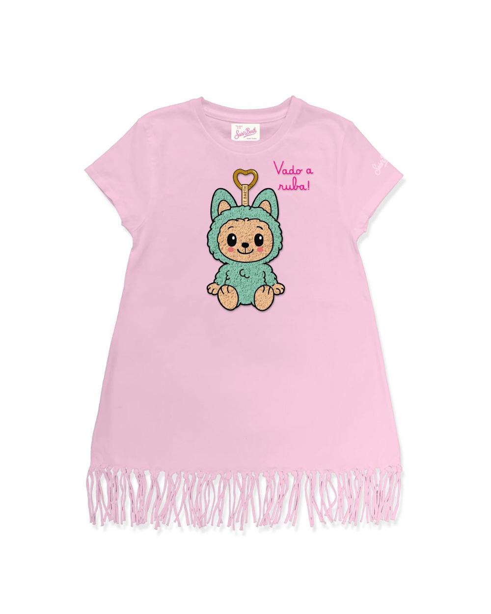 MC2 SAINT BARTH T-shirt MC2 SAINT BARTH bambina Vado a ruba ABY000100960L Rosa cotone girocollo maniche corte fit regular frange ABY000100960L 20 
