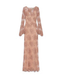 ANIYE BY NOA women's dress 185269 Powder pink lace floral embroidery side slit