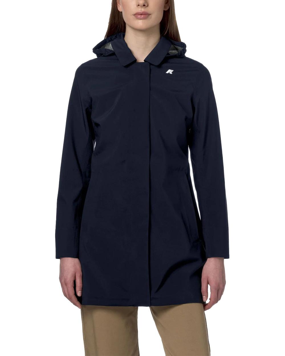 K-WAY Giubbino K-WAY donna K7127JW MATHY BONDED JERSEY Blu chiusura zip fitting slim logo K7127JW K89 