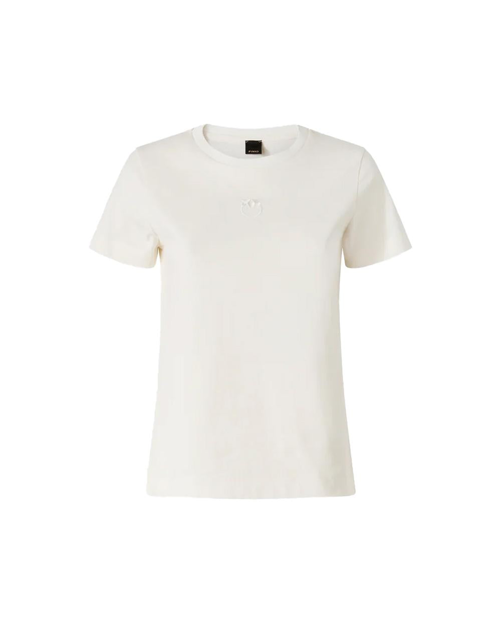 PINKO T-shirt PINKO donna 100355A339 Bianca cotone mezza manica girocollo 100355A339 Z05 