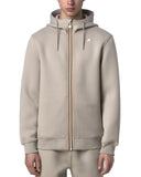 Felpa K-WAY uomo RAINER SPACER K2141DW Beige materiali tecnici scuba interlock spessorato  struttura spacer logo in silicone