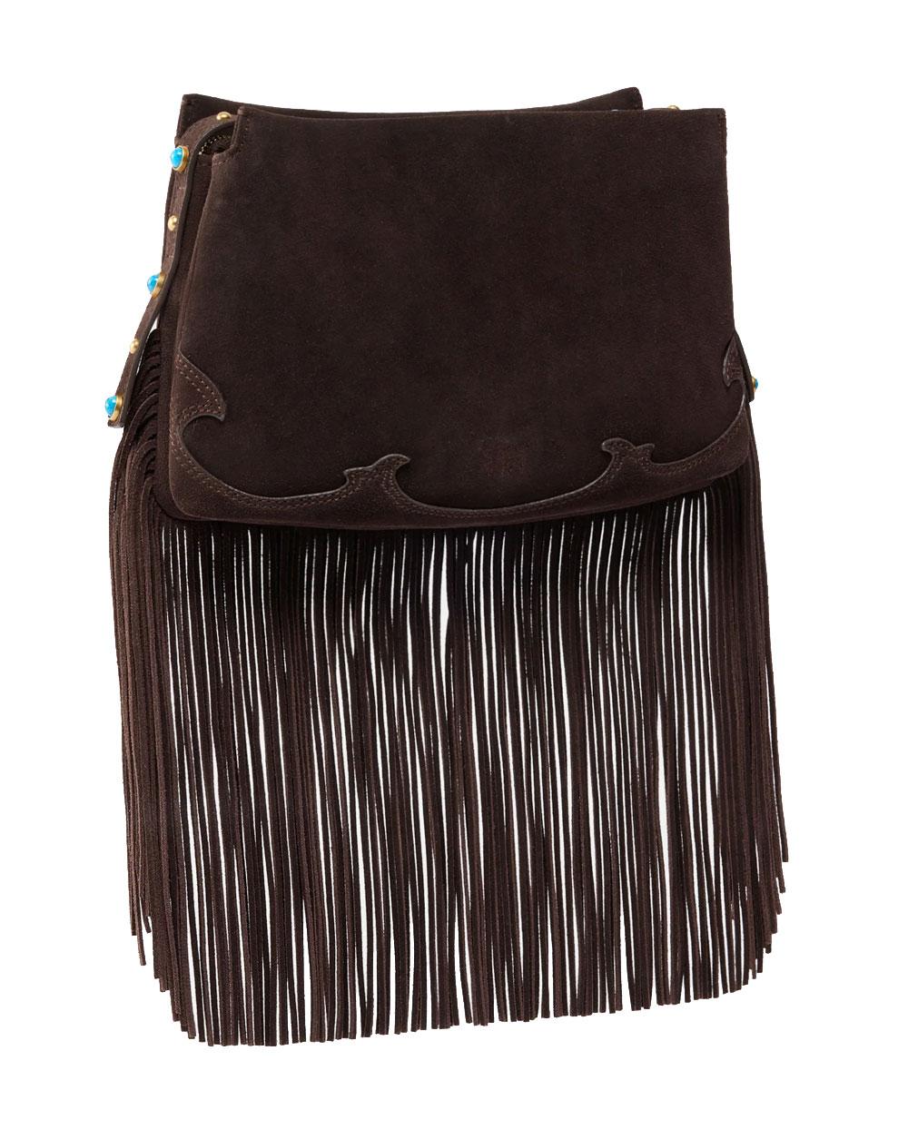PINKO Borsa Pinko donna 106665A0F6 Triplet marrone suede frange 106665A0F6 M11P 