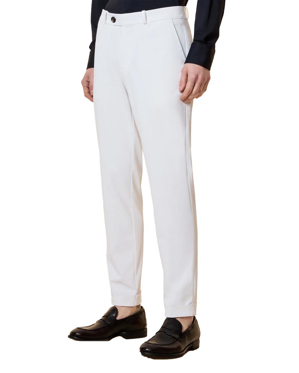 RRD Pantalone RRD uomo 26300 Surflex Chino Bianco tessuto stretch zip pattina tasche 26300 09 